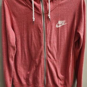 Nike Women's LARGE Pink Classic Lightweight Zip-Up Hoodie